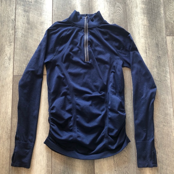 Athleta Fastest Track Half Zip Navy - Sz Small - Picture 4 of 12
